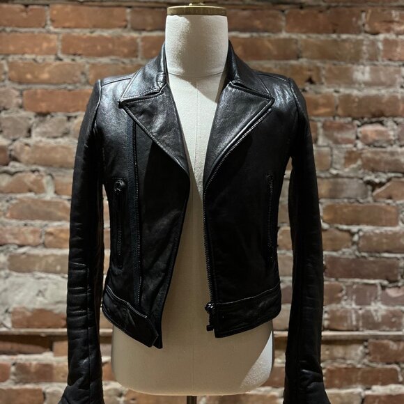 Balenciaga Women’s Classic Leather Biker Jacket - Picture 1 of 13
